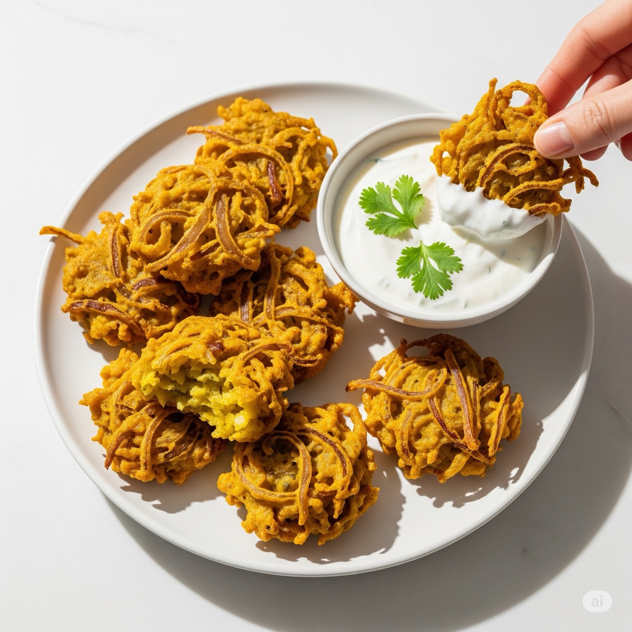 Low-Oil Crispy Onion Pakoras
