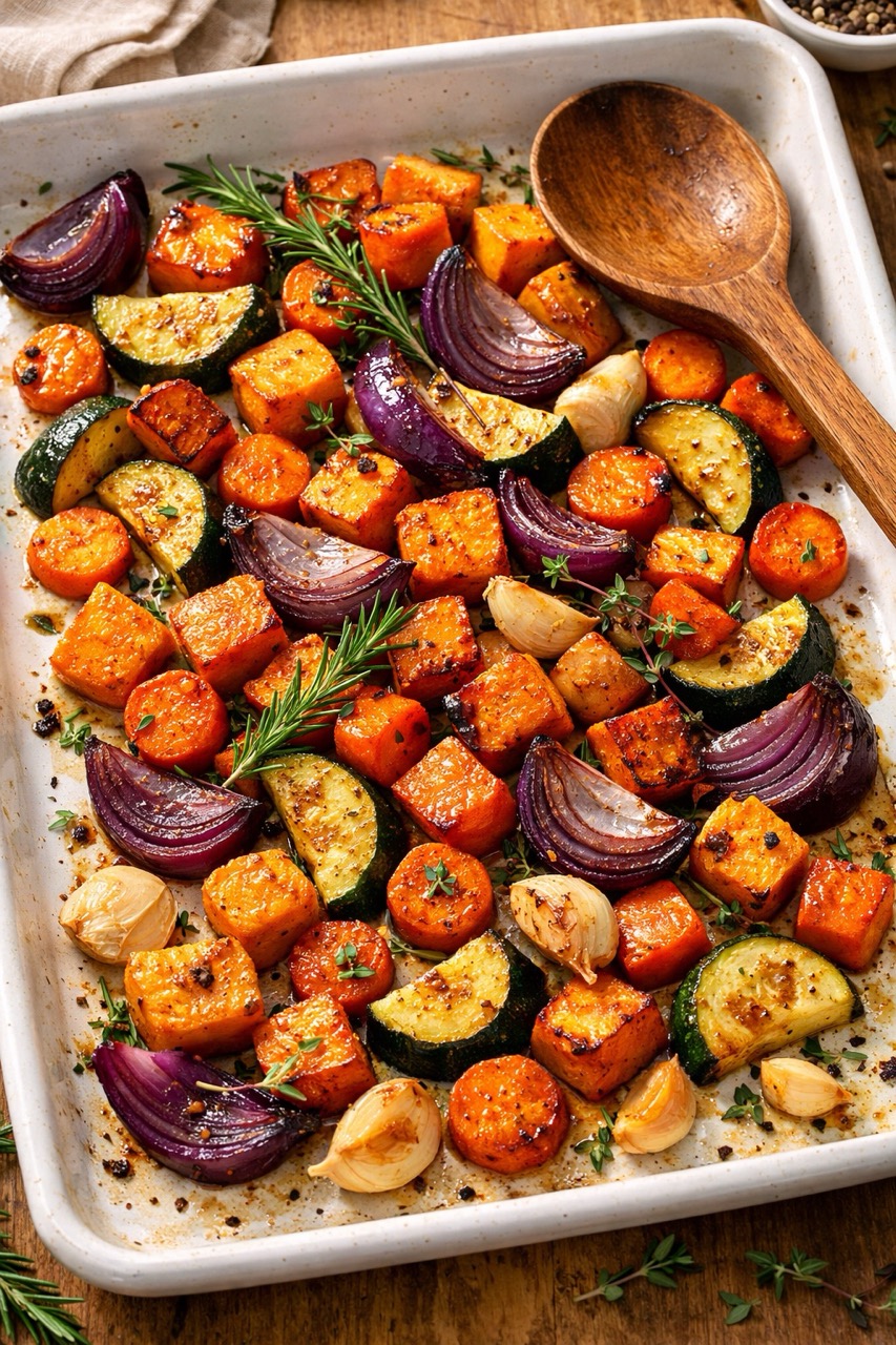 Garlic Herb Roasted Vegetables - vegan AIP recipe